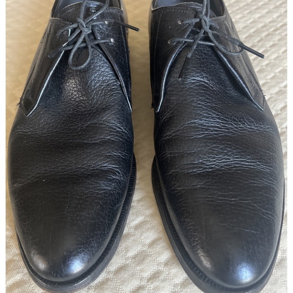 Nettleton VTG Black Pebble Grain Leather Plain Toe Derby Oxford Shoes Mens 9 main image 5